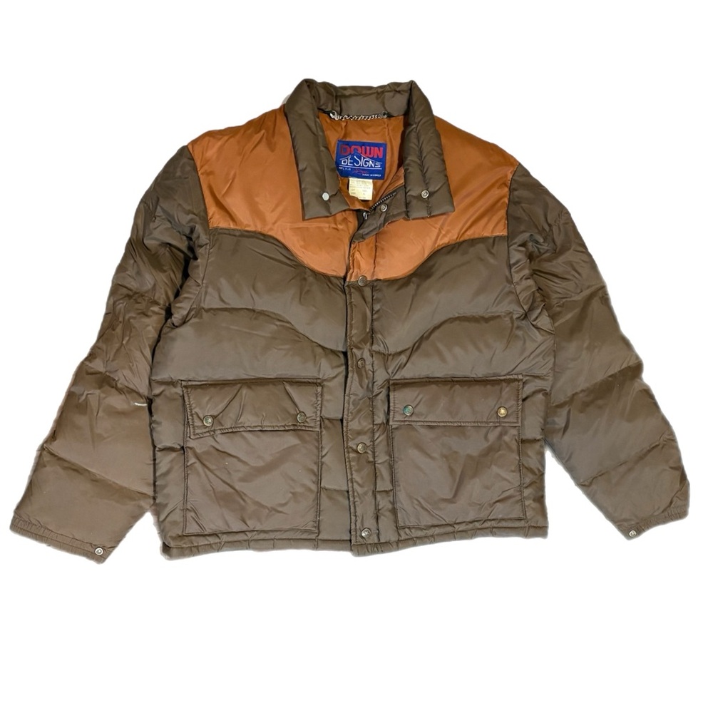Vintage 70s Down Designs Two Tone Puffer Jacket XL